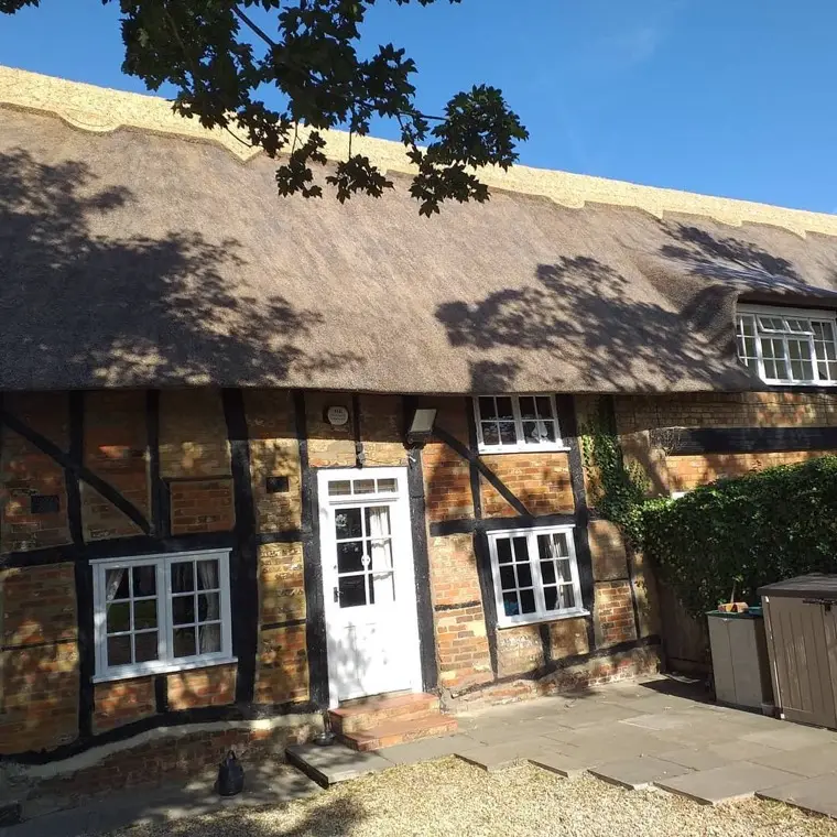 Timber-framed cottage with new thatch, 2020