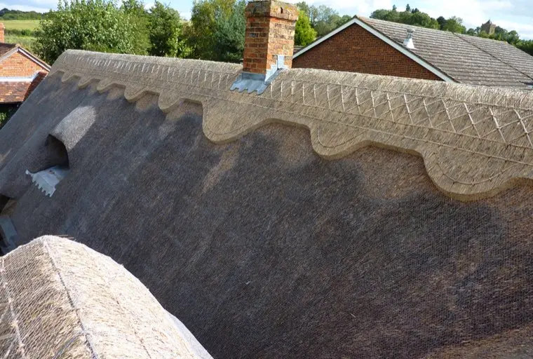 Ridge detail and finish around the chimney