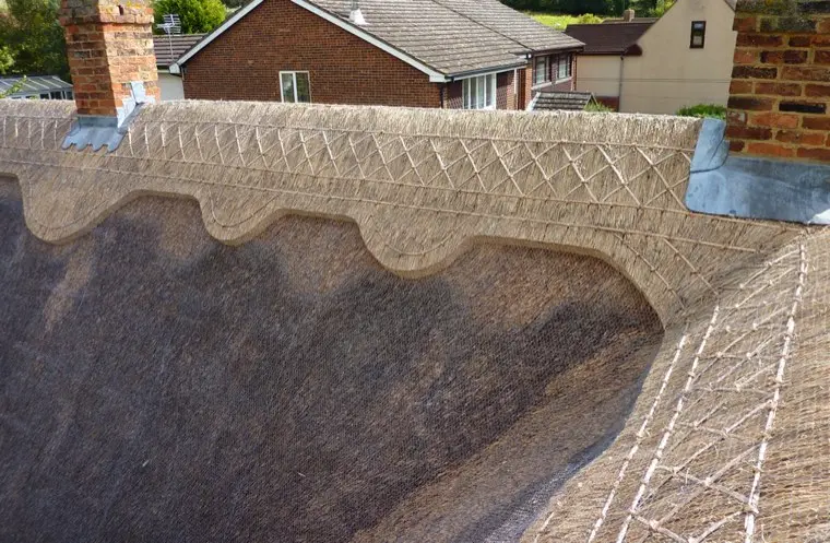 Ridge detail and finish around the chimney