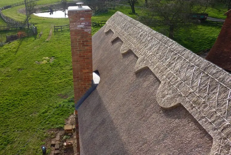 Ridge detail and finish around the chimney